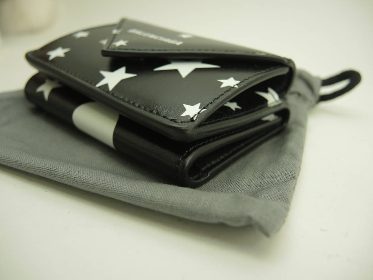  Balenciaga Mini бумажник звезда месяц бумага кожа чёрный compact кошелек новый товар @ 1
