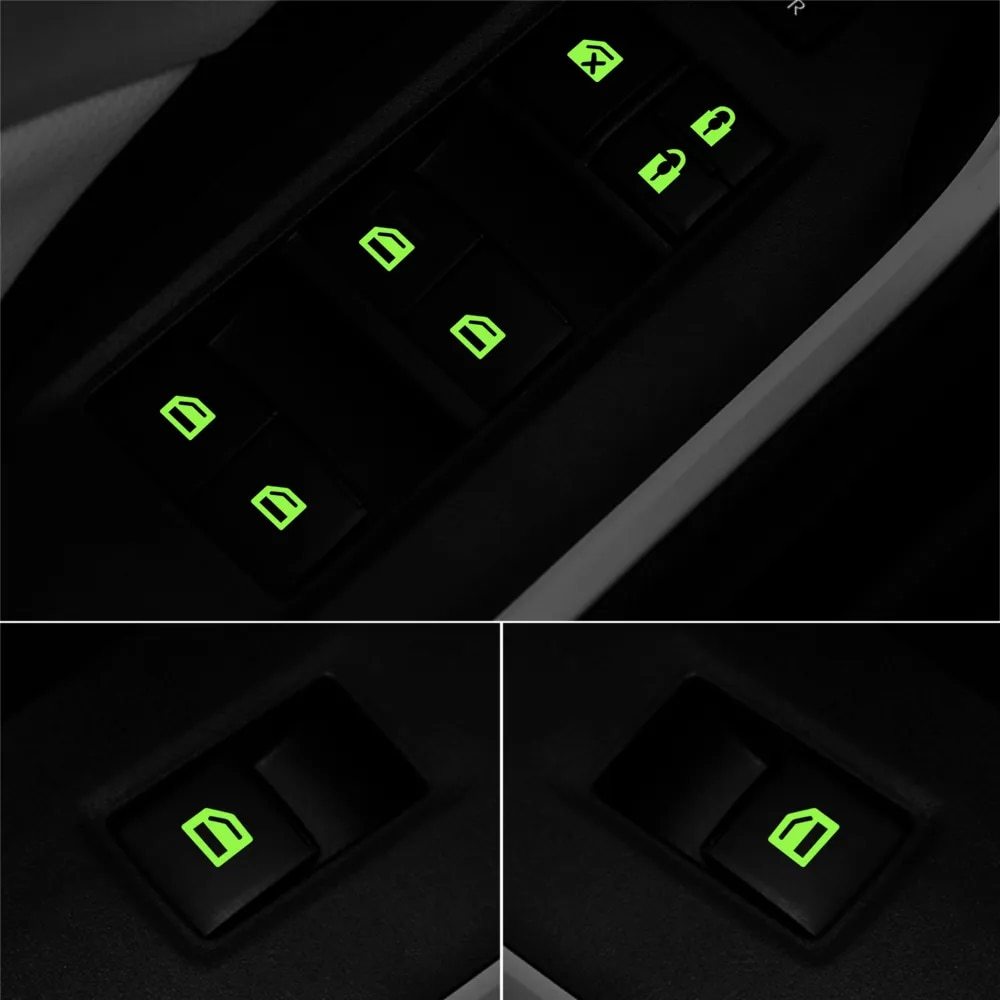  green car window lifter luminescence switch button sticker Cadillac Escalade SRX CTS XT5 ATS BLS STS CT4 CT5 CT6