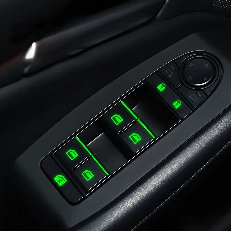  green car window lifter luminescence switch button sticker Cadillac Escalade SRX CTS XT5 ATS BLS STS CT4 CT5 CT6