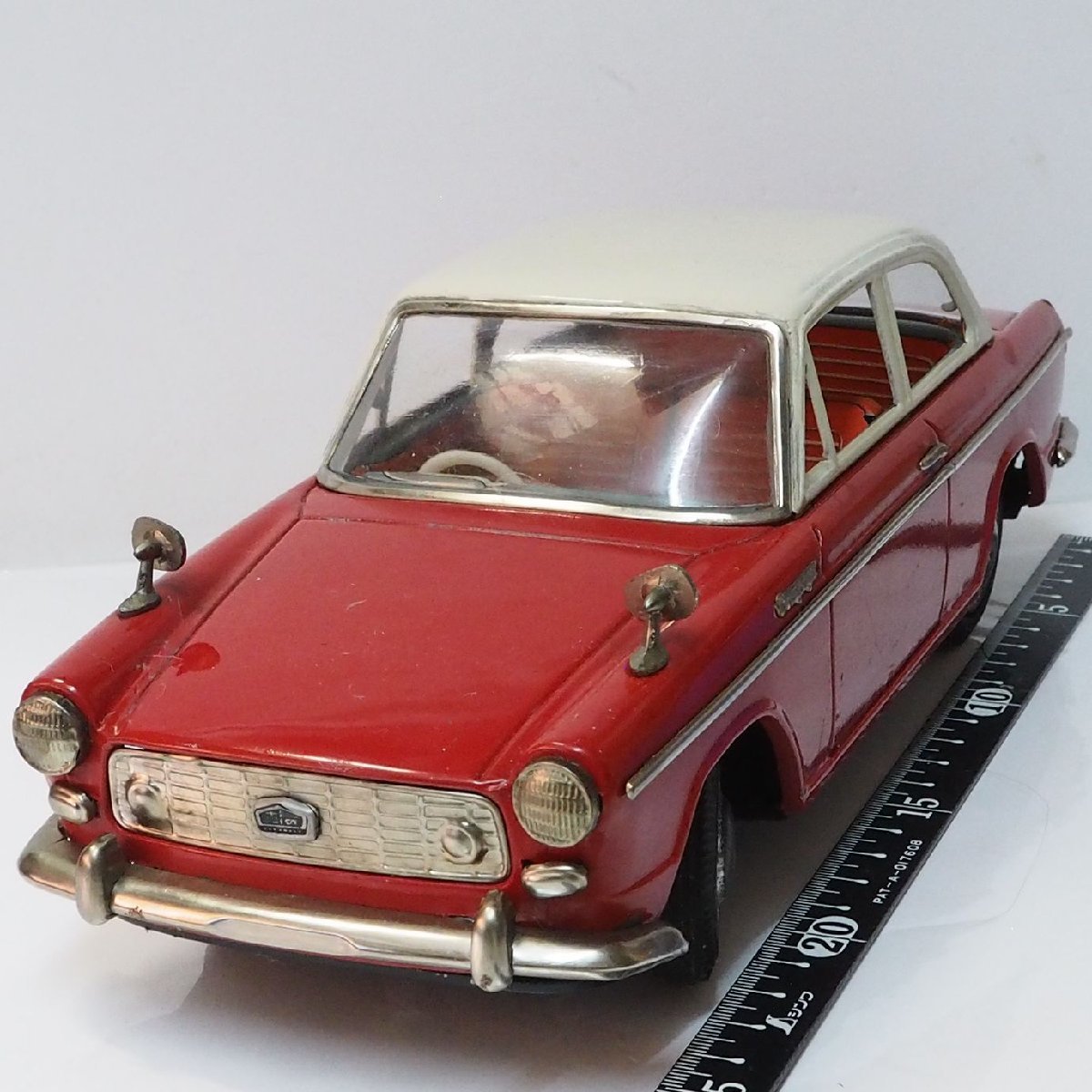 増田屋【ダイハツ コンパーノ ベルリーナ赤COMPAGNO BERLINA リモコン欠】当時物ブリキ製ミニカー TIN MODERN TOYSマスダヤTM 【箱無】0701