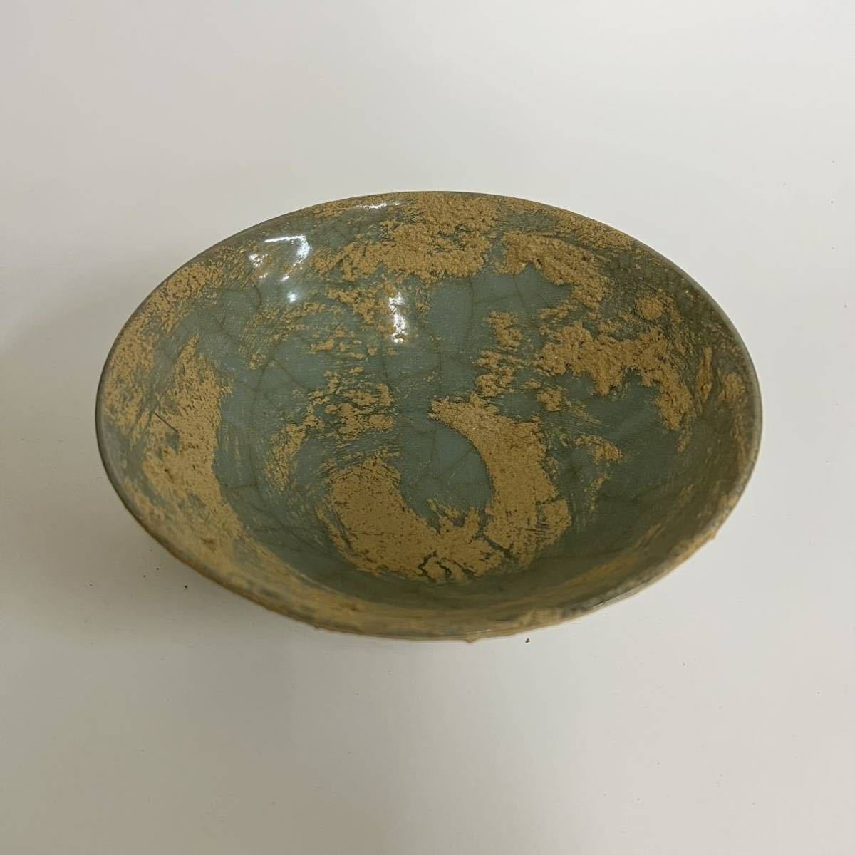 中国 宋代 龍泉窯 官窯 青磁茶碗 大幅 藏出
