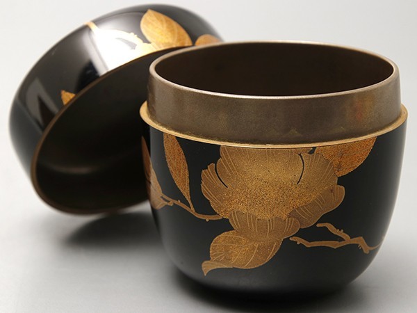 ☆茶道具☆加賀蒔絵師 道場宗廣作 大雪吹棗 木製棗 共箱 栞-