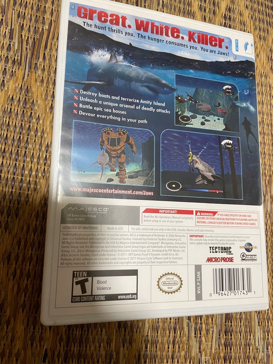 Wii 海外版　ジョーズ　JAWS ULTIMATE PREDATOR ゲームソフト　北米版