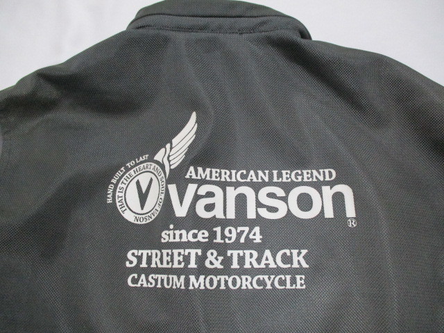 VANSON バンソン メッシュ レーシング ライダース ジャケット パット入 灰 XLの画像10