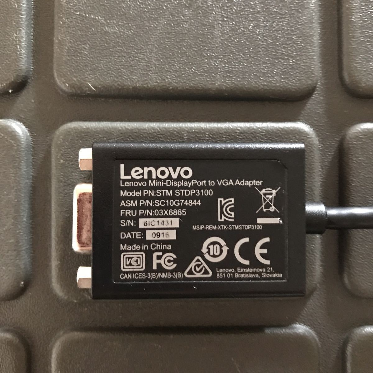 【Lenovo】レノボ　接続変換アダプター　コネクター　Mini-DisplayPort to VGA Adapter Model PN:STM STDP3100_画像8