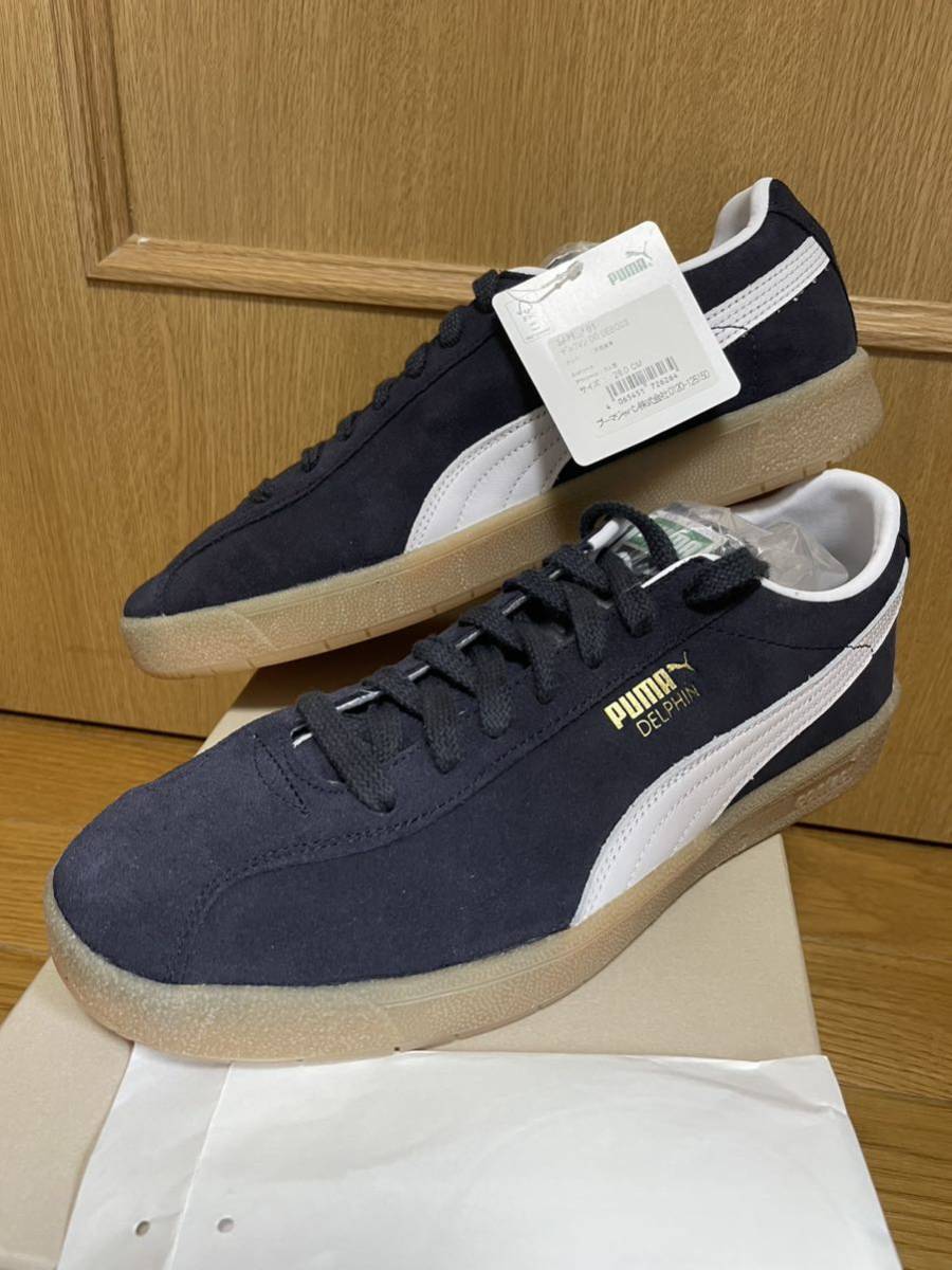 【未使用】 PUMA DELPHIN OG DEBOSS プーマ デルフィン NAVY/WHITE ガムソール 国内正規品 スエード