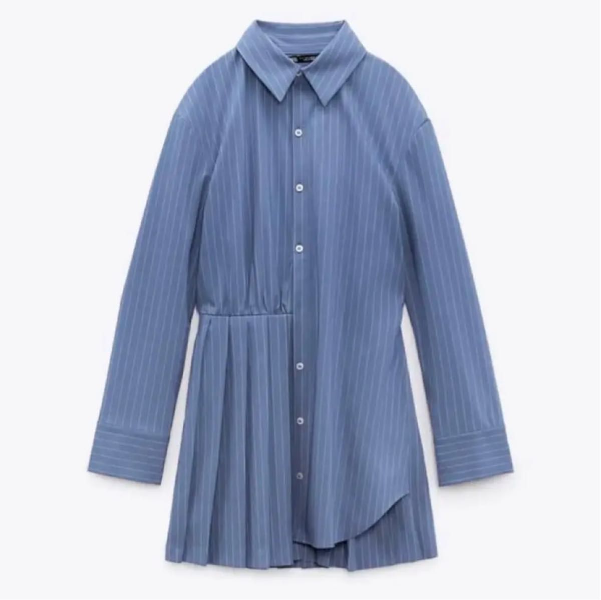 zara ピンストライプアシメシャツワンピース