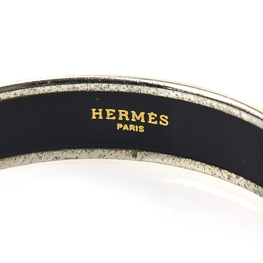 エルメス HERMES バングル エマイユ メタル/エナメル シルバー/ブラック e56277a_画像7