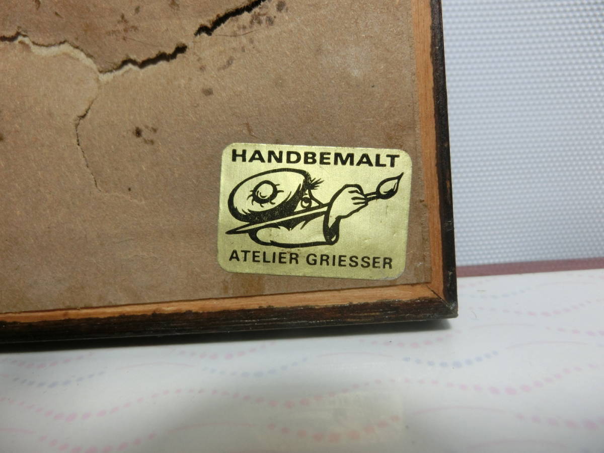 HANDBEMALTY ATELIER GRIESSER Germany glass picture M amount hand made interior 