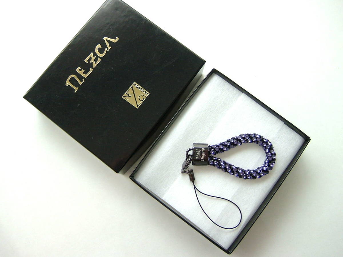  new goods rare valuable NEZCAnezukanezka& Ooguro Maki Maki Ohguro strap for mobile phone SS7 Small lavender Swarovski 