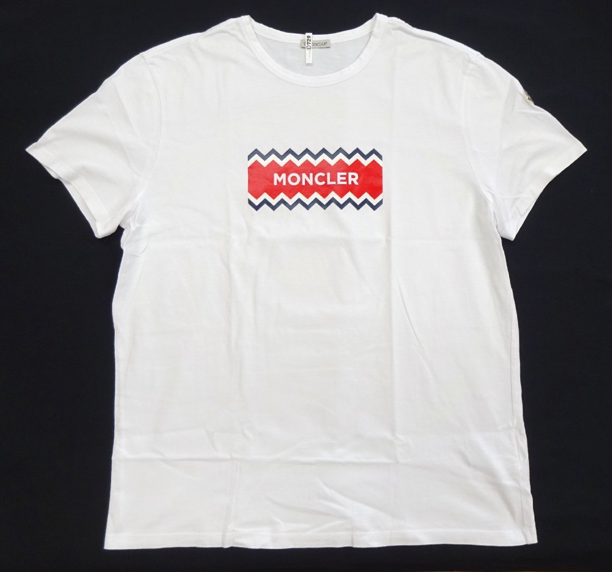 クリーニング済 3XL【美品】モンクレール MONCLER ロゴ Tシャツ ホワイト 国内正規 2019 ロゴワッペン