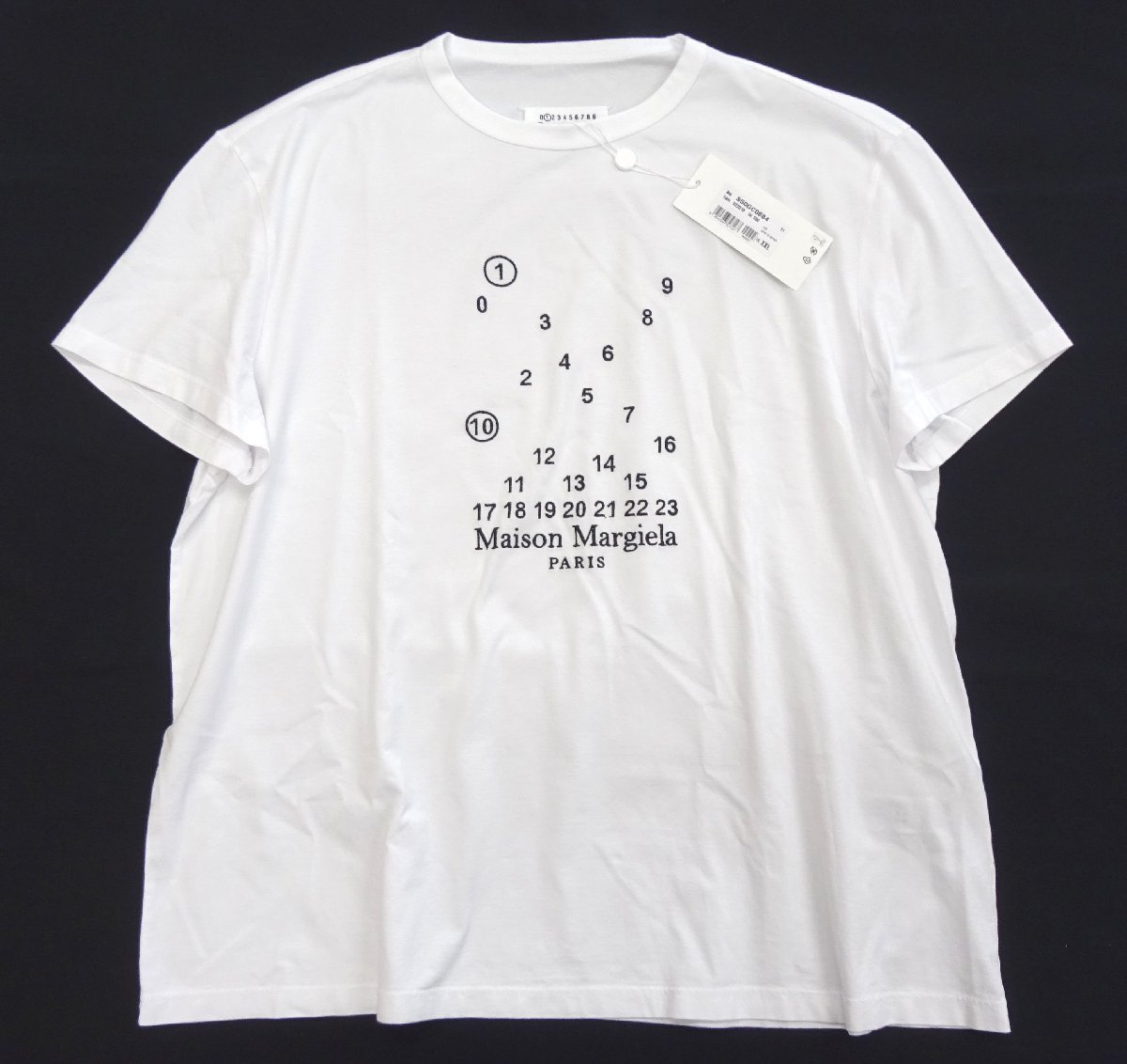 XXL【未使用タグ付】メゾン・マルジェラ Maison Margiela Tシャツ カレンダー ロゴ メンズ ホワイト S50GC0684 半袖