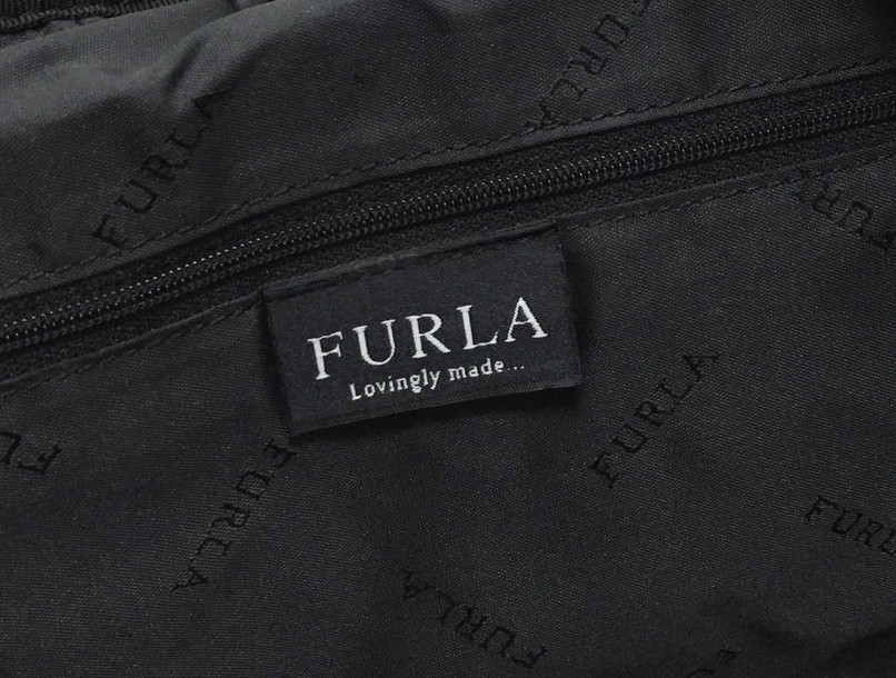 no16309 FURLA フルラ イタリア製 エナメル レザー ナイロン 2way ショルダー トート ビジネスバッグ 書類ケース ブリーフケース_画像9