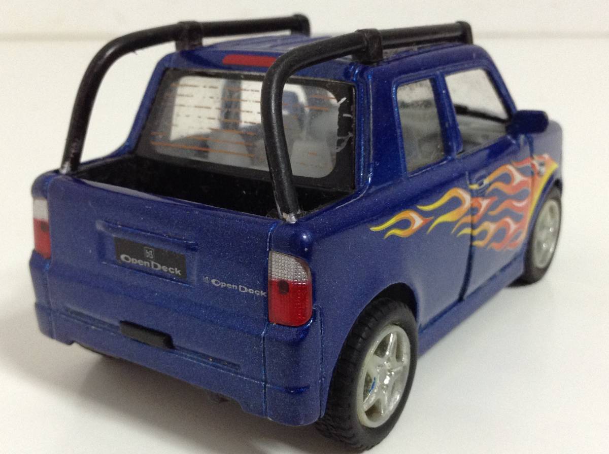 トヨタ 初代 bB オープンデッキ NCP34 2001年~2003年式 1/39 約10cm KiNSFUN ダイキャスト プルバックカー ミニカー 青 送料￥350_中古品ですスレキズがあります