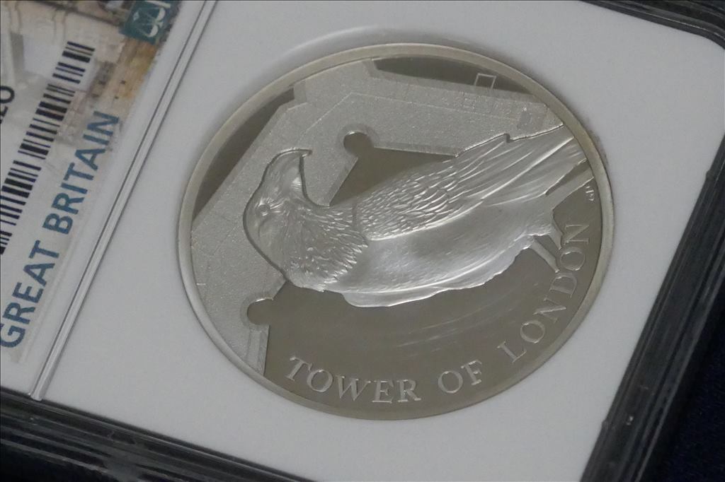 ♪　２０１９ 英国 ロンドン塔 ワタリガラス ５ポンド ピエフォー銀貨 プルーフ ＮＧＣ ＰＦ７０ ＵＣ ONE OF FIRST 200 STRUCK　♪_画像5