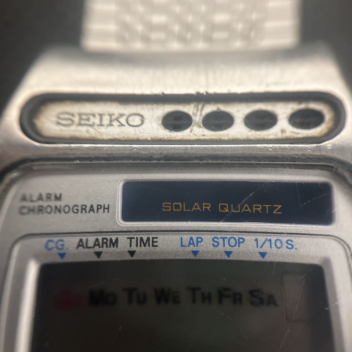 SEIKO セイコー A156-5010 ソーラー クオーツ 社外ベルト メンズ腕時計 時計 不動品 ◎インボイス対応可◎_画像3