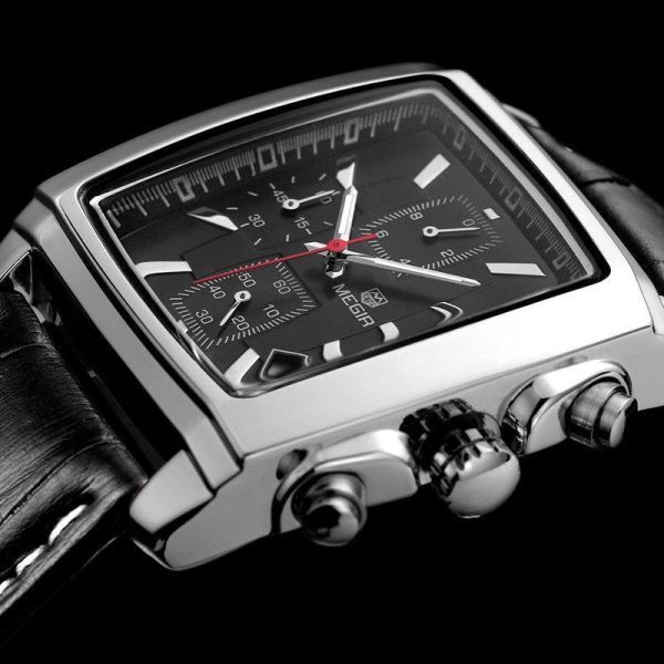 BE021:メンズカジュアルブランド 時計 ファッショナブル スポーツ腕時計 クロノグラフ レザーウォッチ_画像3