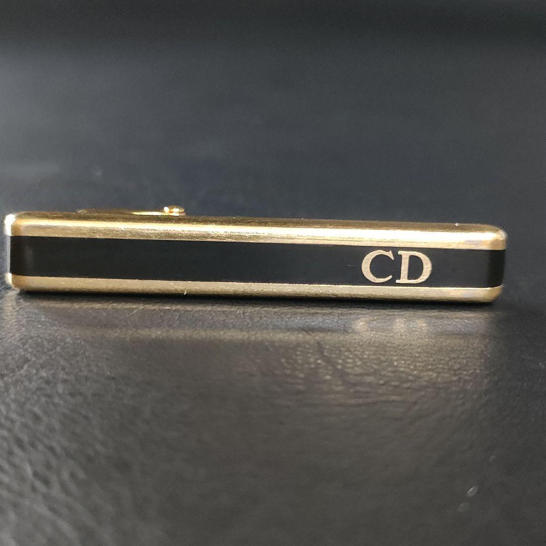 【美品】Diorディオール　ネクタイピン　CDロゴ　ブラック　ゴールド　シンプル