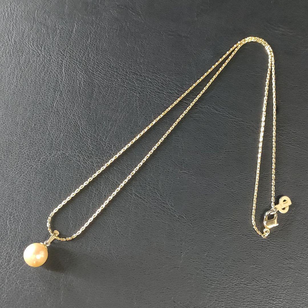 極美品】Dior ディオール ネックレス ゴールド パール 幅10㎜ CDロゴ