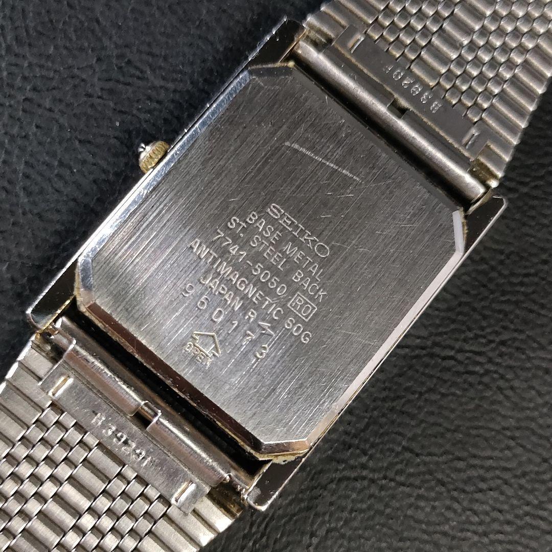 極美品【稼働品】SEIKO セイコードルチェ スクエア ホワイト シルバー QZ-