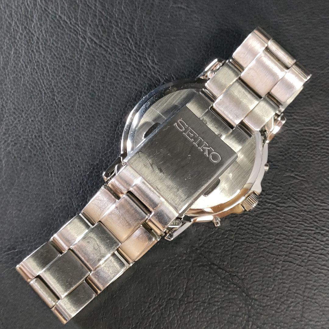 極美品【稼働品】SEIKO　セイコー　7B52　ホワイト　シルバー　ソーラー