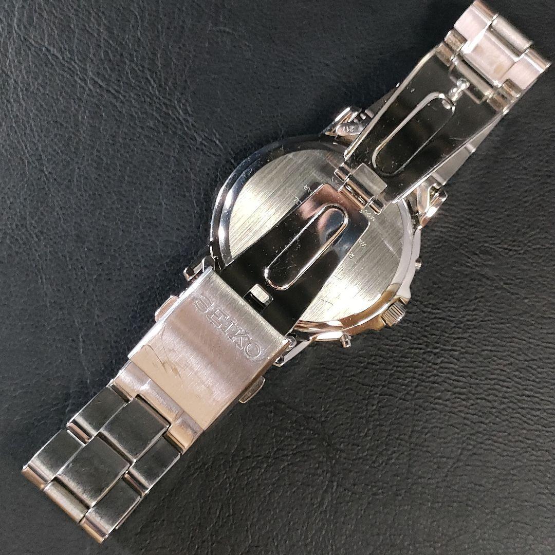 極美品【稼働品】SEIKO　セイコー　7B52　ホワイト　シルバー　ソーラー