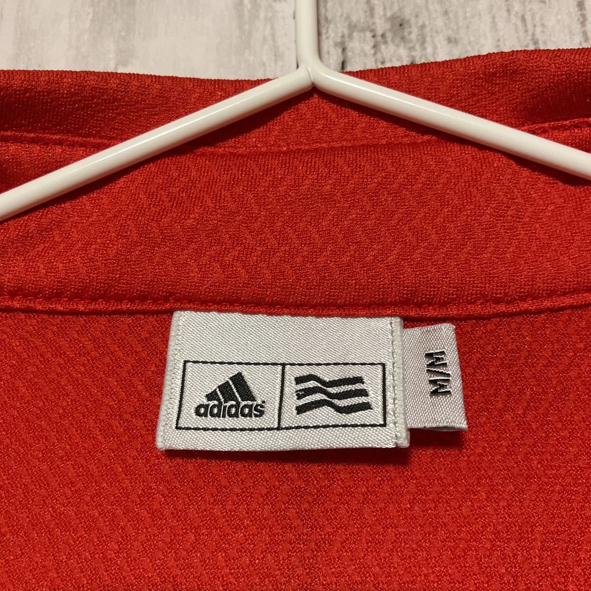 【adidas golf】アディダスゴルフ メンズ 半袖ハーフジップシャツ Mサイズ 赤 送料無料_画像5