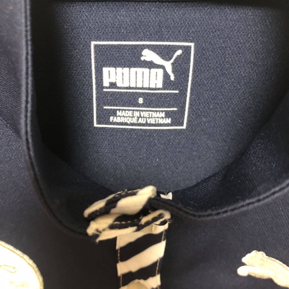 【PUMA GOLF】プーマゴルフ 半袖シャツ スタンドカラー レディース S ネイビー 送料無料！