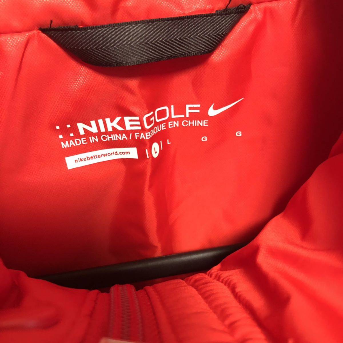 【NIKE GOLF】ナイキゴルフ 中わた ジャケット メンズ L レッド_画像3