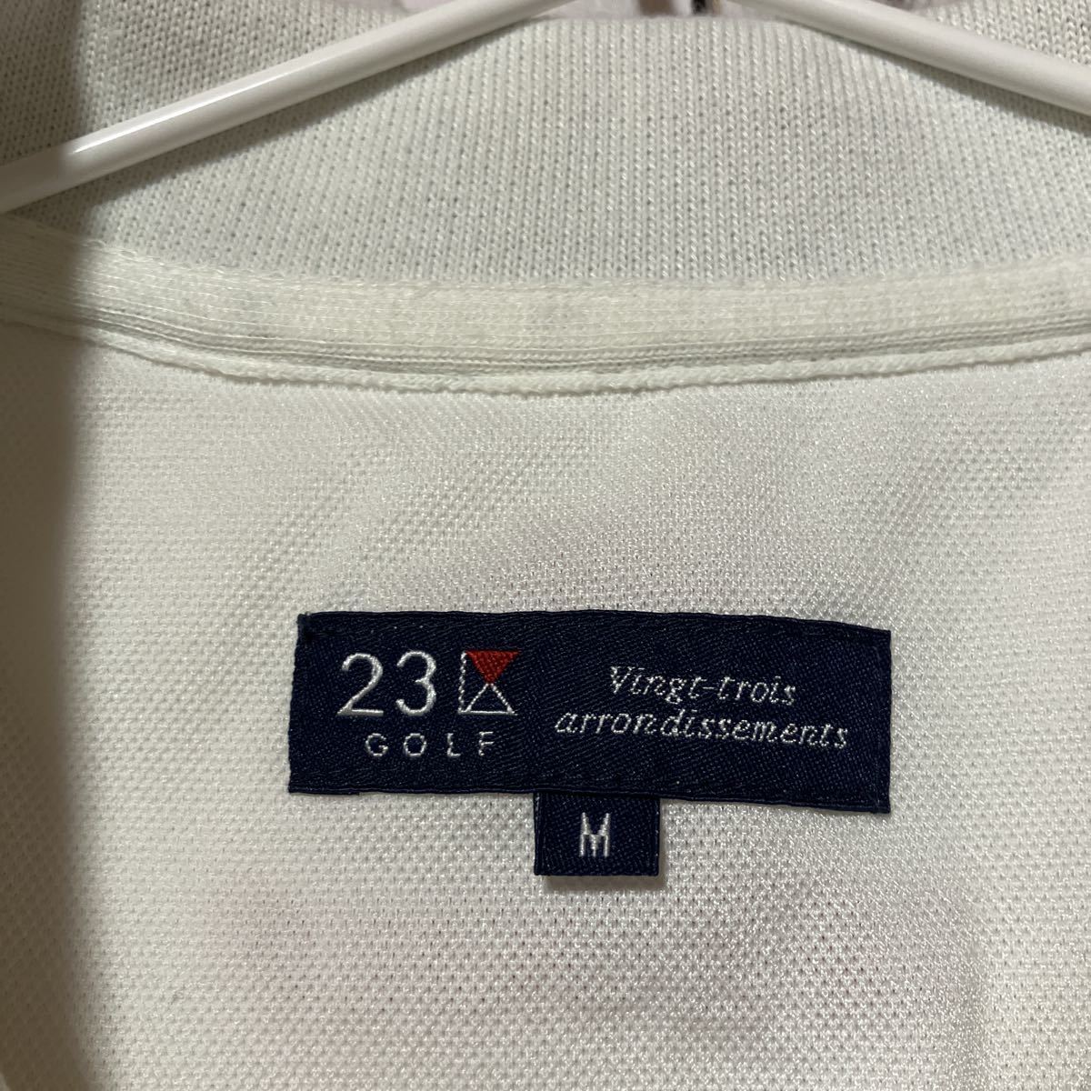 【23区ゴルフ】メンズ 半袖ポロシャツ Mサイズ ホワイト 送料無料_画像4