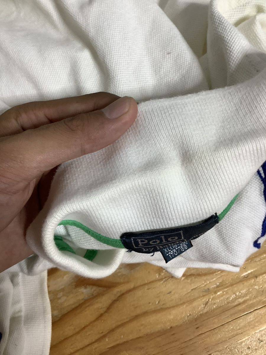 よ1181 Polo Ralph Lauren ラルフローレン 半袖ポロシャツ XL(18-20) 170/88 キッズ ホワイト ビッグポニー_画像5