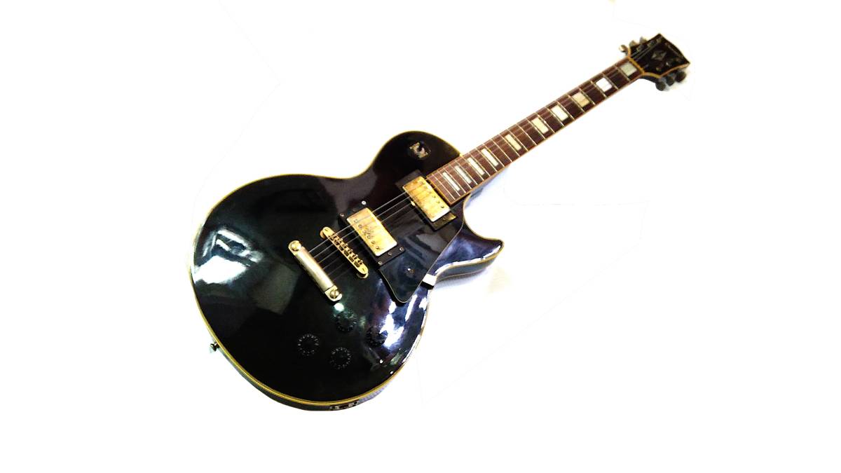 送料本文 ARIA DIAMOND VINTAGE LES PAUL CUSTOM GUITAR ヴィンテージ レスポール カスタム ギター 黒 ブラック 現状 即決有り