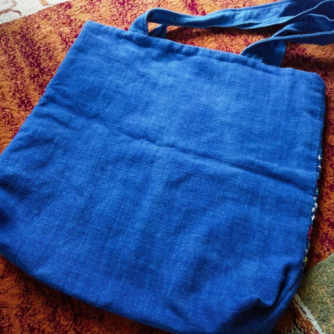 レンテン族 刺繍 藍染め トートバッグ ハンドメイド 手作り レンテン族 刺繍 藍染め トートバッグ ハンドメイド 手作り