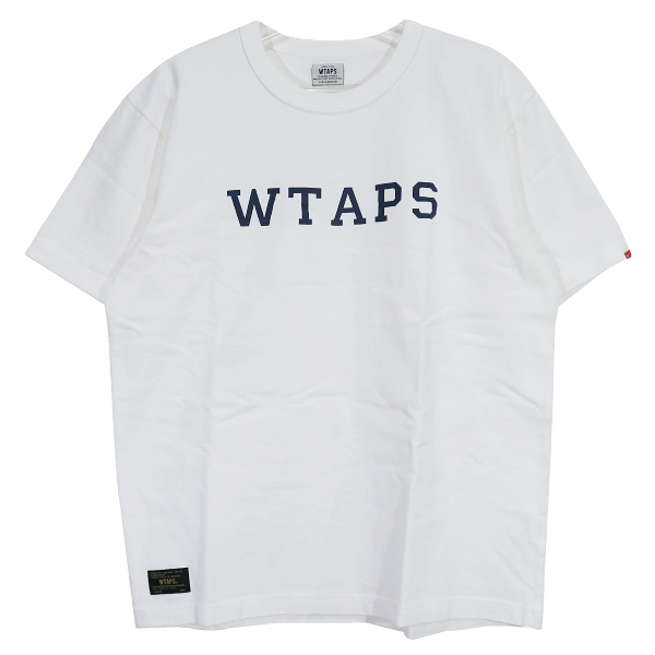WTAPS ダブルタップス Tシャツ DESIGN SS/COLLEGE.TEE.COTTON.LOOPWHEEL 171ATDT-CSM04 デザイン ショートスリーブ カレッジロゴ ホワイト