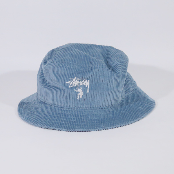 STUSSY x UNION CORDUROY BUCKET HAT ステューシー ユニオン コーデュロイ バケット ハット スティール ブルー 帽子 YX_画像1