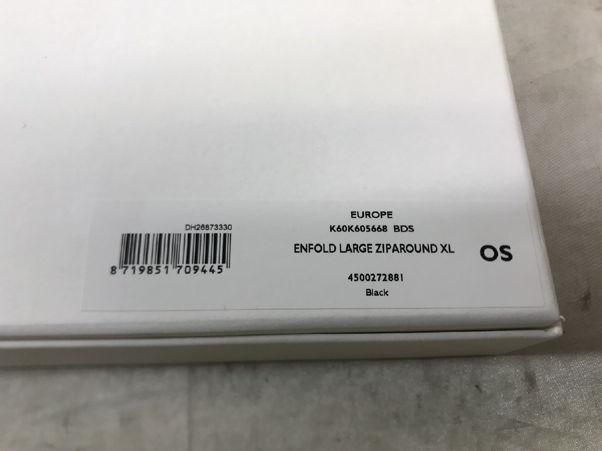 [ new goods unused box attaching ]Calvin Klein Calvin Klein K60K605668-BDS fake leather round fastener long wallet black 