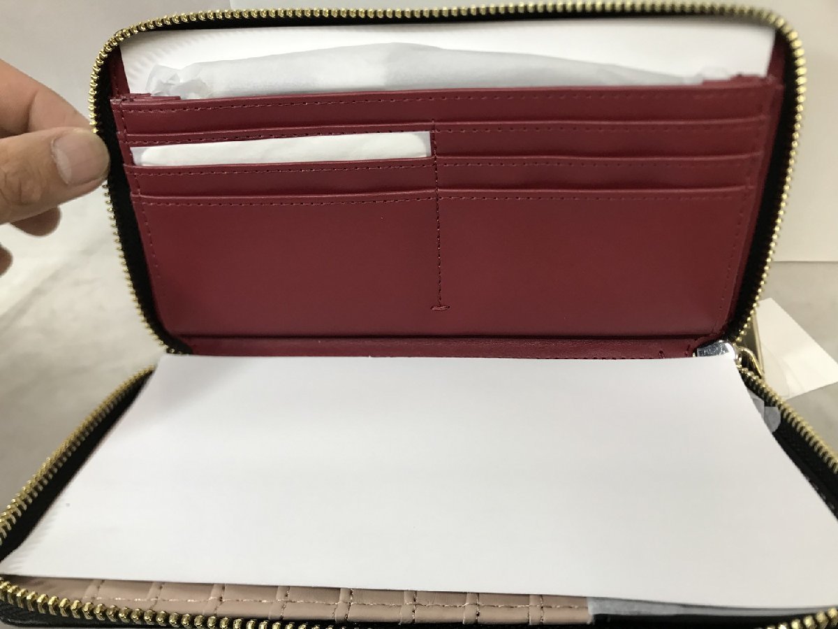 [ new goods unused box attaching ]Calvin Klein Calvin Klein K60K605668-BDS fake leather round fastener long wallet black 
