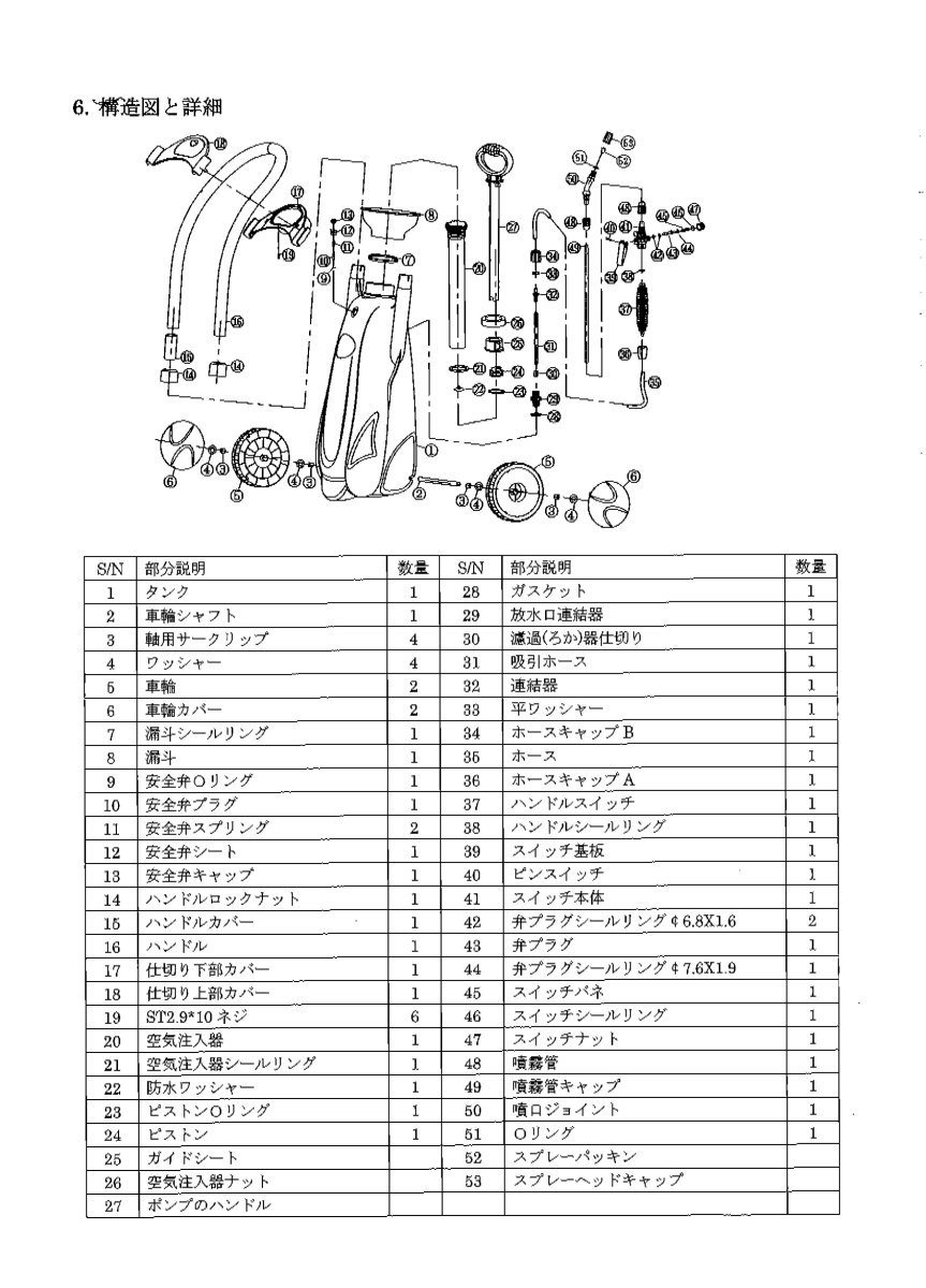 噴霧器 12L 手動式 ノズル4種付 噴射量調節 除草 消毒剤 噴霧機 除草剤 散布機 散布器 スプレー 殺虫剤 農薬の画像6