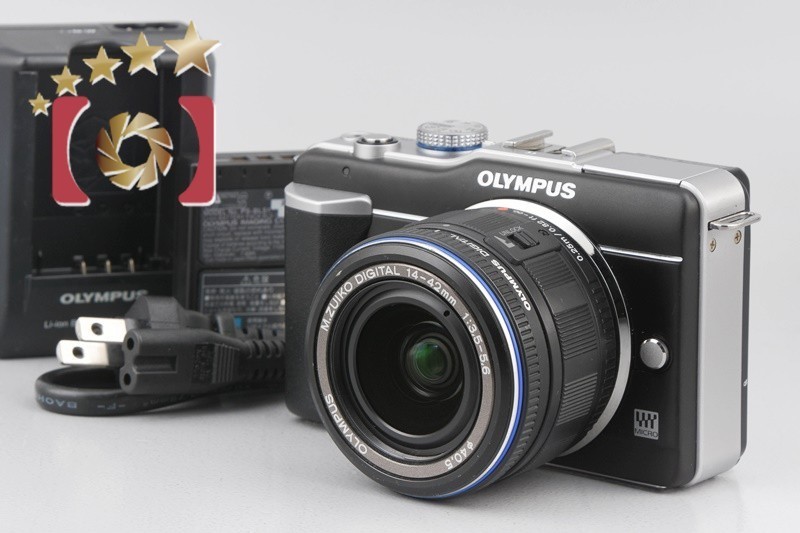 【中古】OLYMPUS オリンパス PEN Lite E-PL1 + M.ZUIKO DIGITAL 14-42mm f/3.5-5.6 シャッター回数僅少