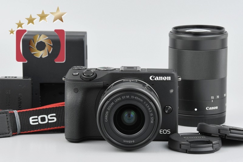 公式ショップ】 【中古】Canon キヤノン EOS M3 ブラック ダブルズーム