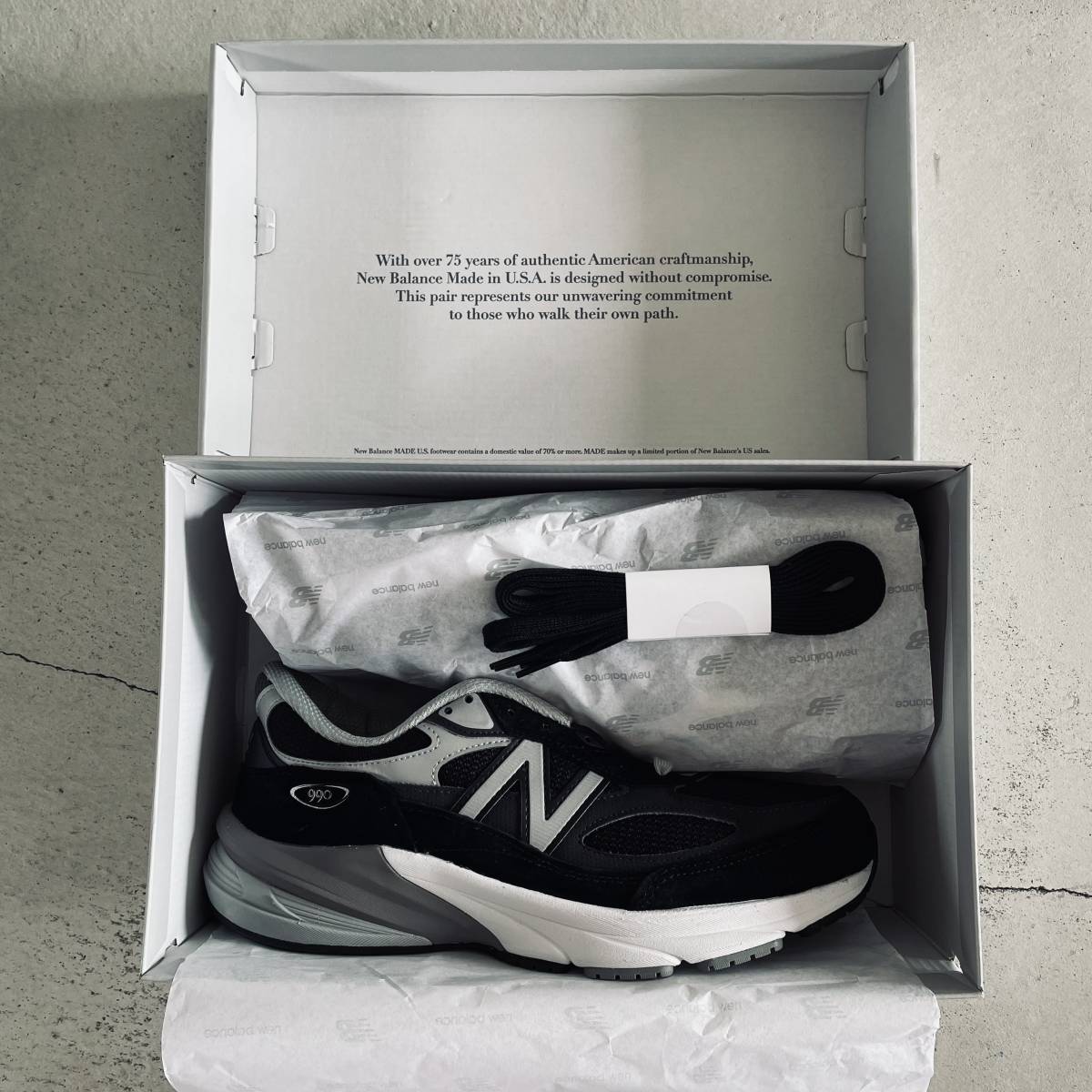 新品未使用 NEW BALANCE 990V6 US9 2E Wide 27cm M990BK6 BLACK ニューバランス 27 27.0
