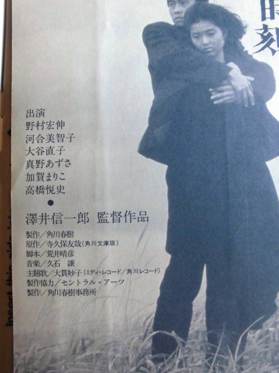 恋人たちの時刻VHS　澤井信一郎監督作品　野村宏伸・河合美智子・大谷直子・真野あずさ・加賀まりこ・高橋悦司　東映RM05_画像4