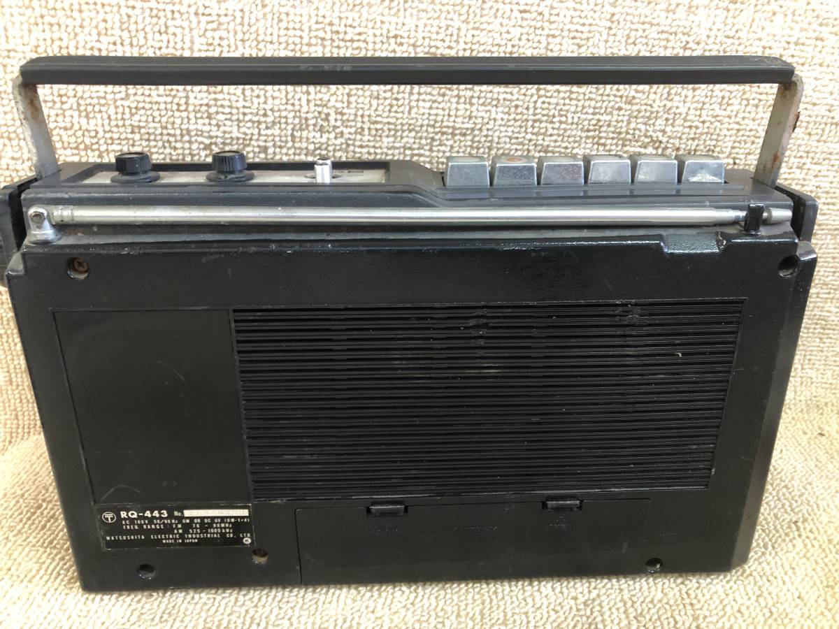 ジャンク N-3221 National/ナショナル RQ-443 MAC EE FM/AM ラジオ カセット レコーダ 松下電器 ラジカセ 昭和レトロ_画像3