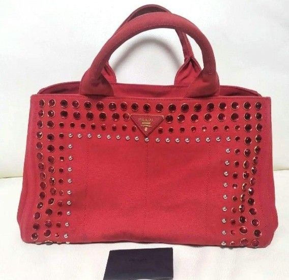 レア PRADA カナパ ビジュー ラインストーン 97056 B26420|PayPayフリマ