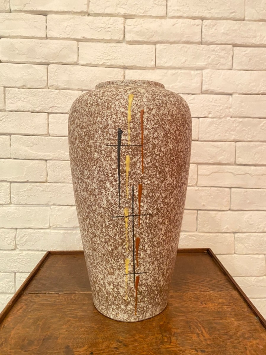 4096 特大 ビンテージ 西ドイツ ファットラヴァ FATLAVA 花器 壺 花瓶 陶磁器 アート スターバースト アトミックデザイン　1960年代　baa