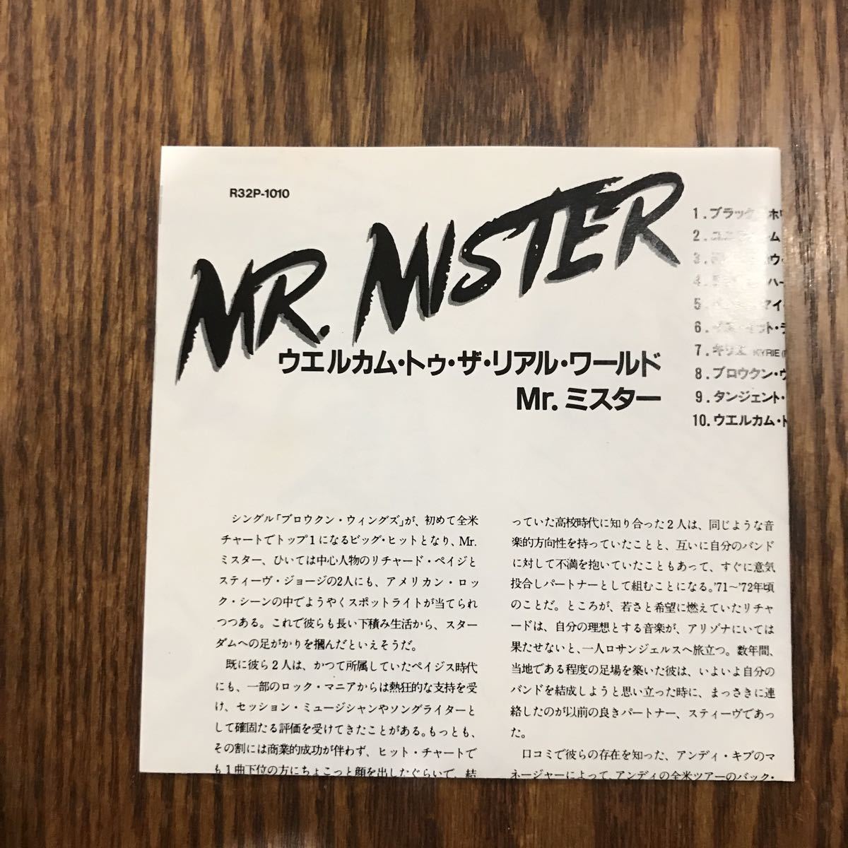 【CD】旧規格国内盤 Mr.ミスター　Mr. MISTER ウェルカム・トゥ・ザ・リアルワールドWELCOME TO THE REAL WORLD R32P-1010_画像5