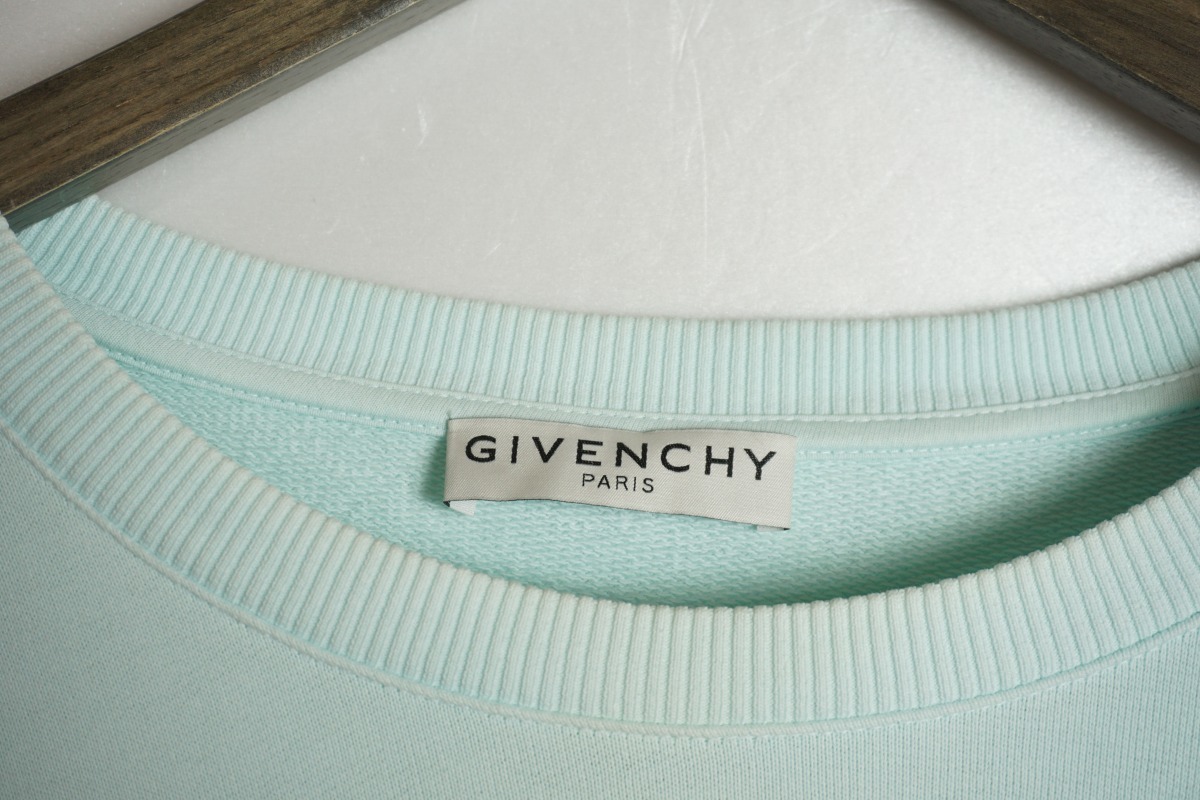 美品 正規22AW GIVENCHY ジバンシィ RARE STUDIO HOMME SWEATSHIRT BMJ07530AF グラデーション スウェット シャツ エメラルド本物820N▲の画像5