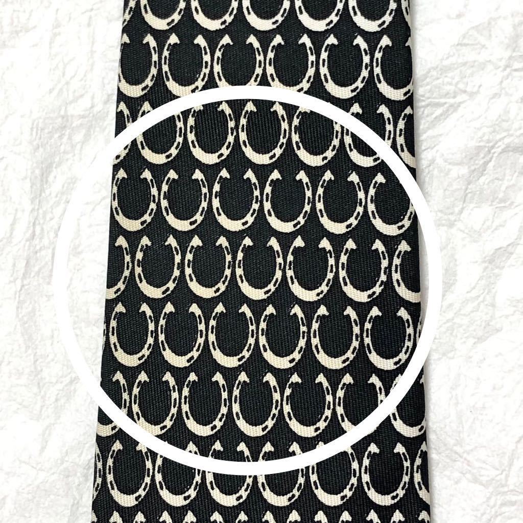 美品 希少 HERMES エルメス ネクタイ Hタグ 馬蹄柄 フランス製 美品 希少 HERMES エルメス ネクタイ Hタグ 馬蹄柄 フランス製