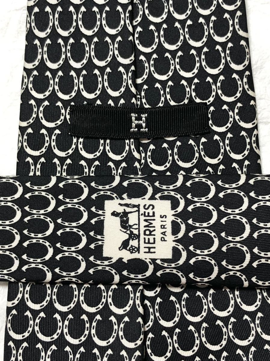 美品 希少 HERMES エルメス ネクタイ Hタグ 馬蹄柄 フランス製 美品 希少 HERMES エルメス ネクタイ Hタグ 馬蹄柄 フランス製