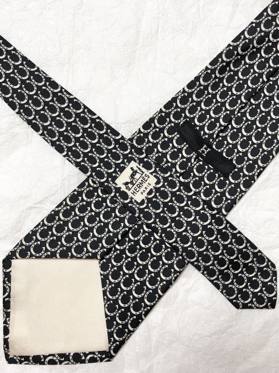 美品 希少 HERMES エルメス ネクタイ Hタグ 馬蹄柄 フランス製 美品 希少 HERMES エルメス ネクタイ Hタグ 馬蹄柄 フランス製